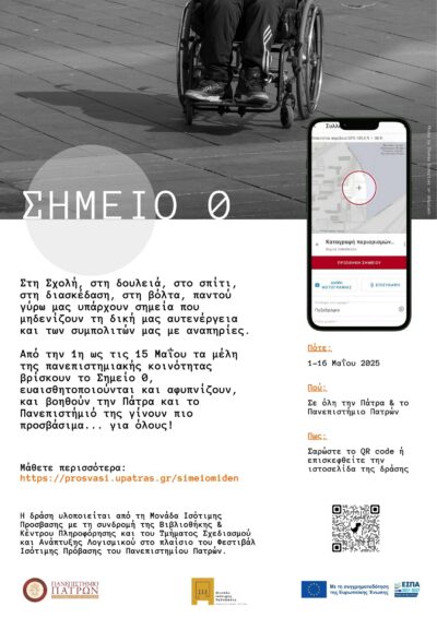 Αφίσα Σημείο 0: Δράση της Μονάδας Ισότιμης Πρόσβασης για συλλογή στοιχείων